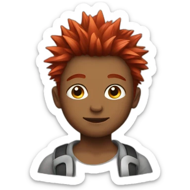 boy,Red BrownSpiky Hair, sticker
