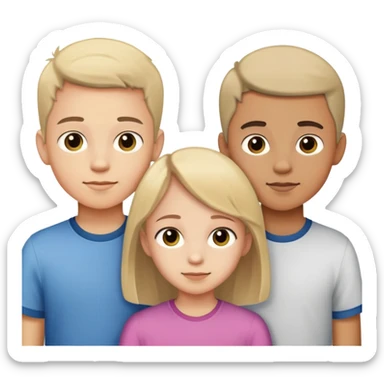 two teenage boy brothers with their 10-year-old sister sticker