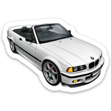 Bmw e36 convertible white M sticker