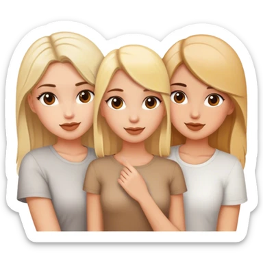 3 girls. 2 blonde 1 brunette. Besties sticker