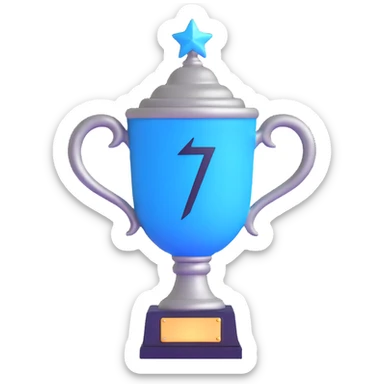 Triwizard Cup trophy with serpent handles, glowing blue magical cup from Harry Potter sticker