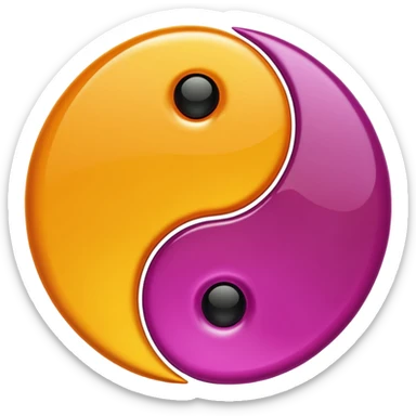 Yin Yang amber and magenta sticker