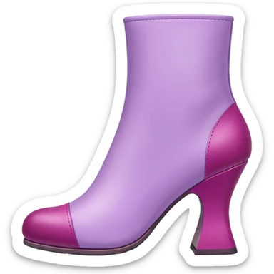 lilac colored boot with magenta heel and toe cover sticker