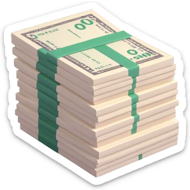 stack of paper bills currency sticker