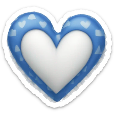 A blue and white checkered heart sticker