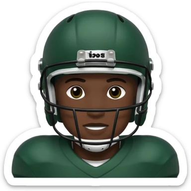 College football player helmet in dark green color ( black player ) sticker