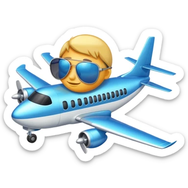 A Plane with Sunglasses  sticker