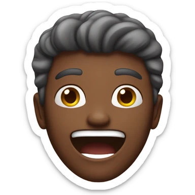 an emoji which shows that a person is very excited and the person can be a teenager.  sticker