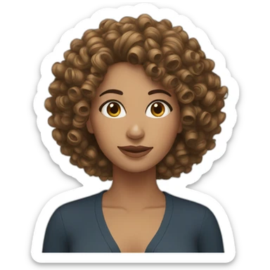 lebanon woman curly hair sticker