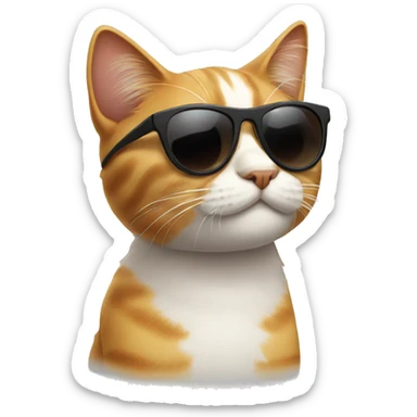 Cat with sunglasses sticker