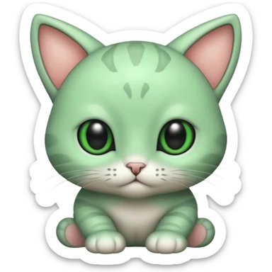 Gato bebe marciano verde sticker