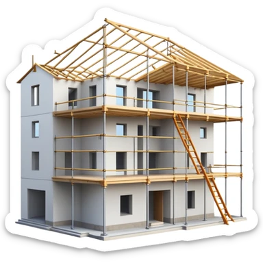 modern house under construction sticker