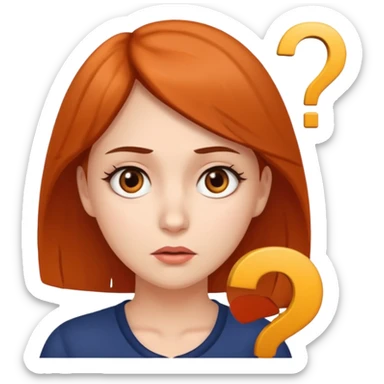 The beautiful woman looked confused, like she had a question mark on her face. sticker