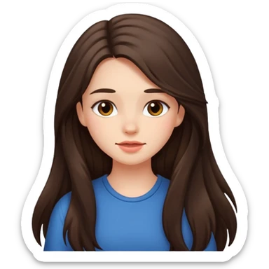 long haired brunette girl blushing a lot sticker