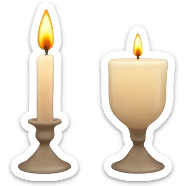 Candle in a powder-colored glass sticker