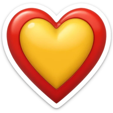 Sarı kırmızı kalp sticker