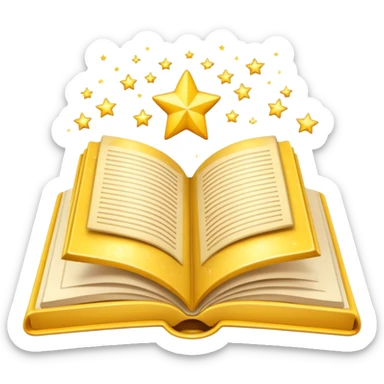 blog emoji stylized as an open book with a bookmark and sparkles, creative and welcoming sticker