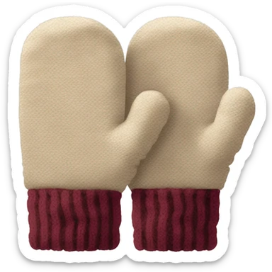 Beige and Burgundy mittens  sticker