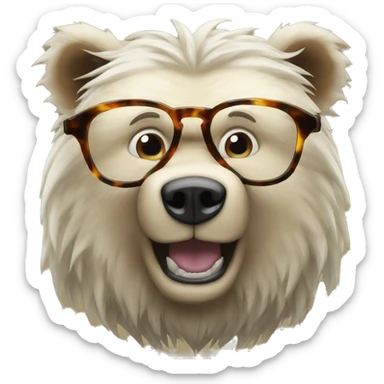 super saiyan bear with glasses sticker