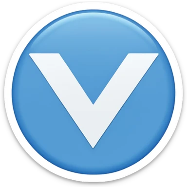 Un circulo de color azul claro que adentro este una palomita de color blanco sticker