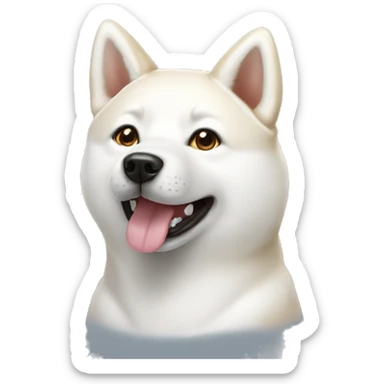 White SHIBA Inu dog  sticker