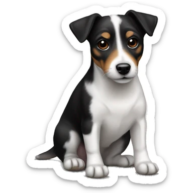 All Black jack Russell terrier sticker