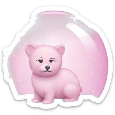 Pastel pink snow globe sticker