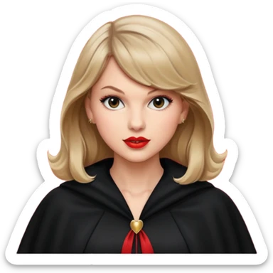Taylor Swift red líp and elegant clook sticker