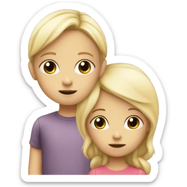 blonde child does not give a toy to another sad blonde child sticker