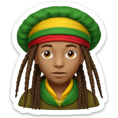 Jamaican dreads with a Jamaican bonnet no person just the hair sticker