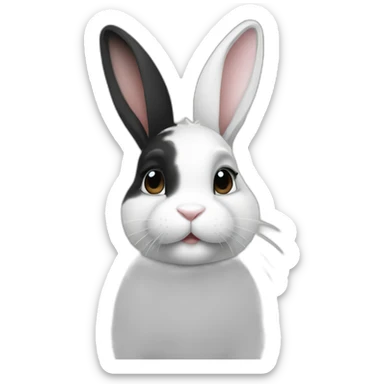 black and white dutch bunny sticker