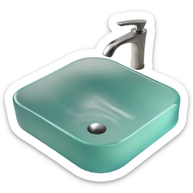 Glass bathroom sink with taps sticker