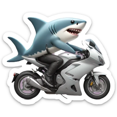 Shark driving a motorcycle  sticker