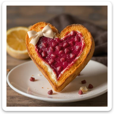 food heart emoji with a bow accent sticker