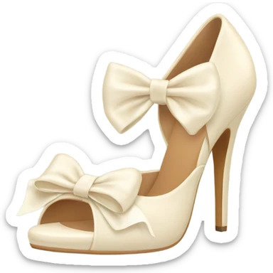 Cream Heels with bow sticker