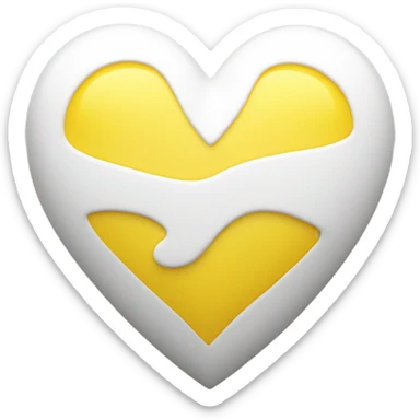 White and yellow heart sticker
