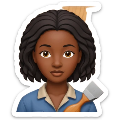 Wood Carving Craftsman black woman sticker