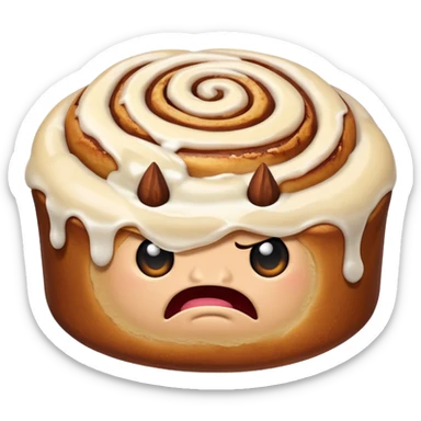 angry cinnamon roll sticker