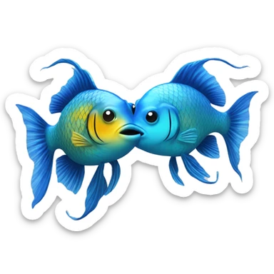 Two blue coy fish swimming around eachother  sticker