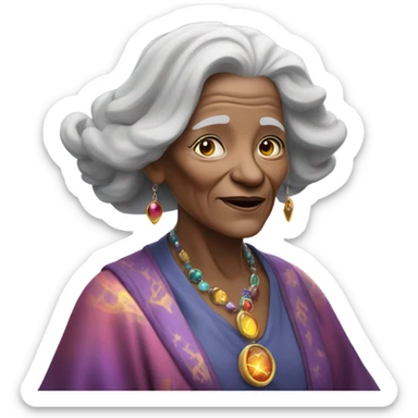 western astologer old lady sticker