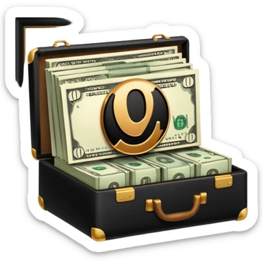 деньги в портфеле sticker