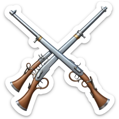 create an emoji similar to the crossed swords emoji, but instead of swords use muskets, recreating the infantry simbol but as an emoji sticker