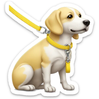 yellow comfortable dog leash sticker