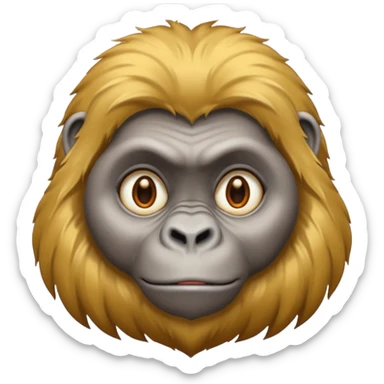 Gold  female gorilla sticker