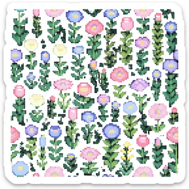 pastel flower garden sticker
