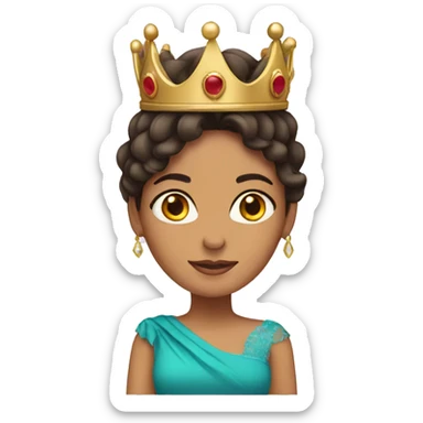 latina brunette with a crown  sticker
