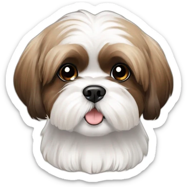 white and brown short haired shih tzu sticker