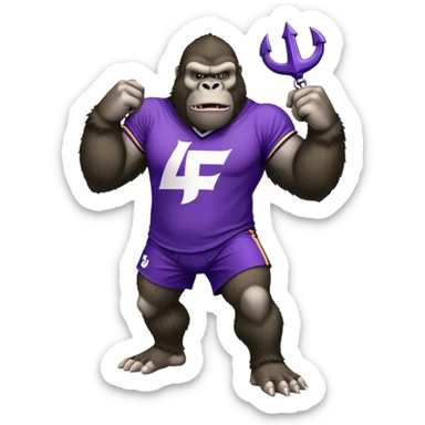 king kong wearing afl dockers jersey white and purple anchor sticker