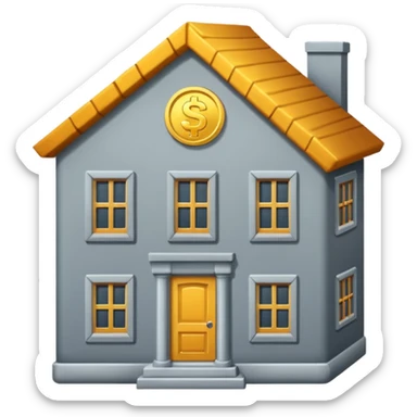 coin grey house sticker