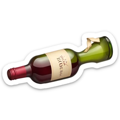 Broken wine bottle sticker